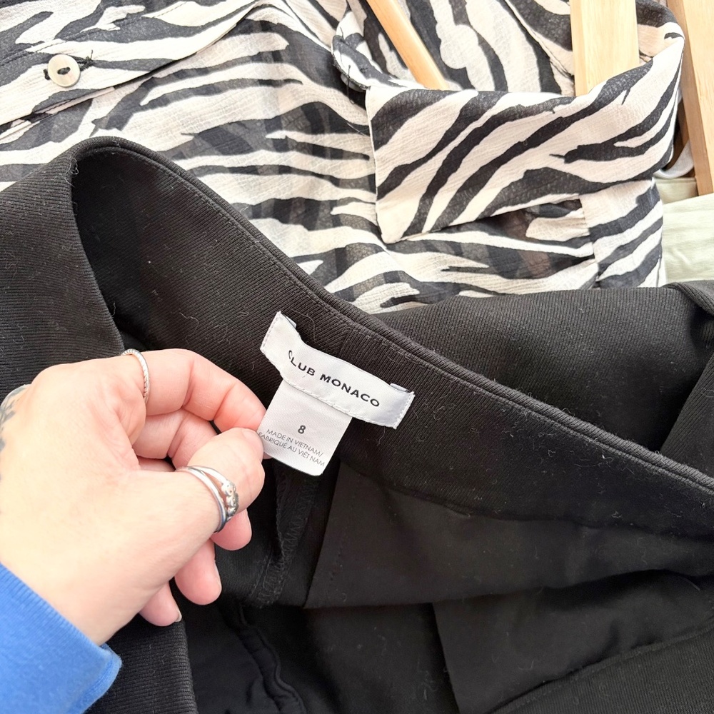 Club Monaco Black High-Waist Tailored Pants - Picture 5 of 6